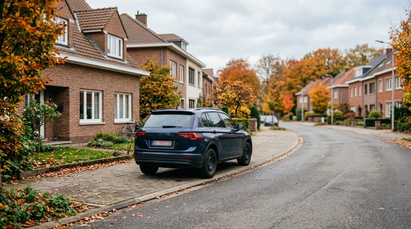 SUV Dacia familial garé devant une maison en briques, grille de prix belge d'octobre 2026