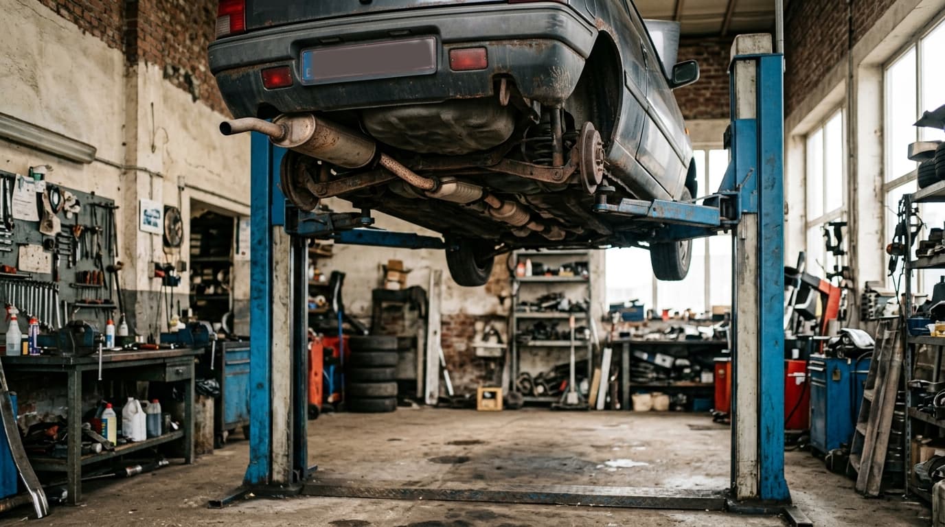 Filtre à particules démonté d'une voiture diesel, une cause fréquente du voyant moteur
