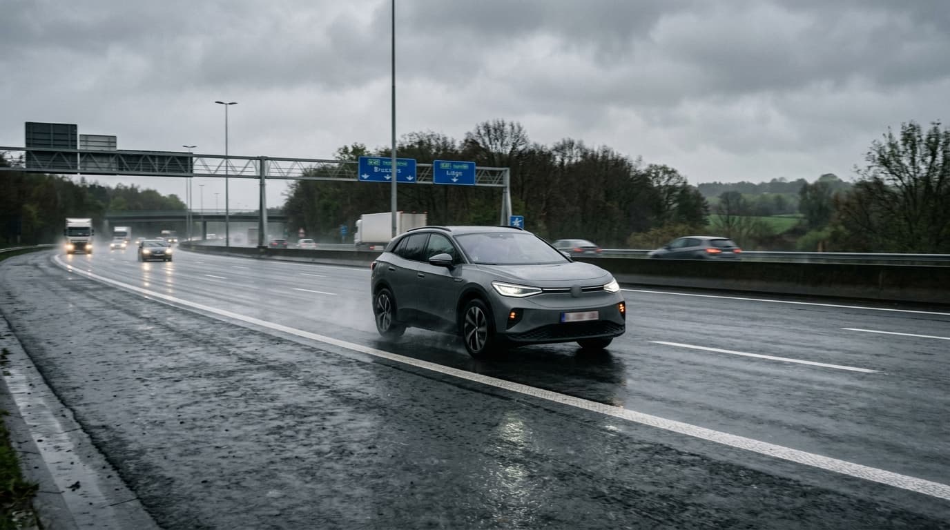 Trois SUV électriques comparés sur une route belge, Tesla Model Y face à ses rivales 2026
