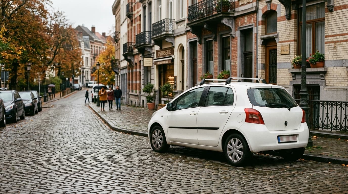 Toyota Yaris hybride sur une route belge